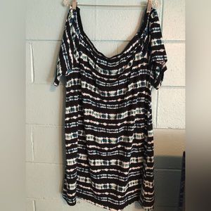 Tie Dye Off the Shoulder Plus Size Dress